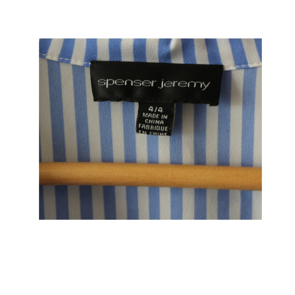 Blue and White Striped Embroidered Spenser Jeremy Dress Womens SZ 4 - Picture 3 of 3